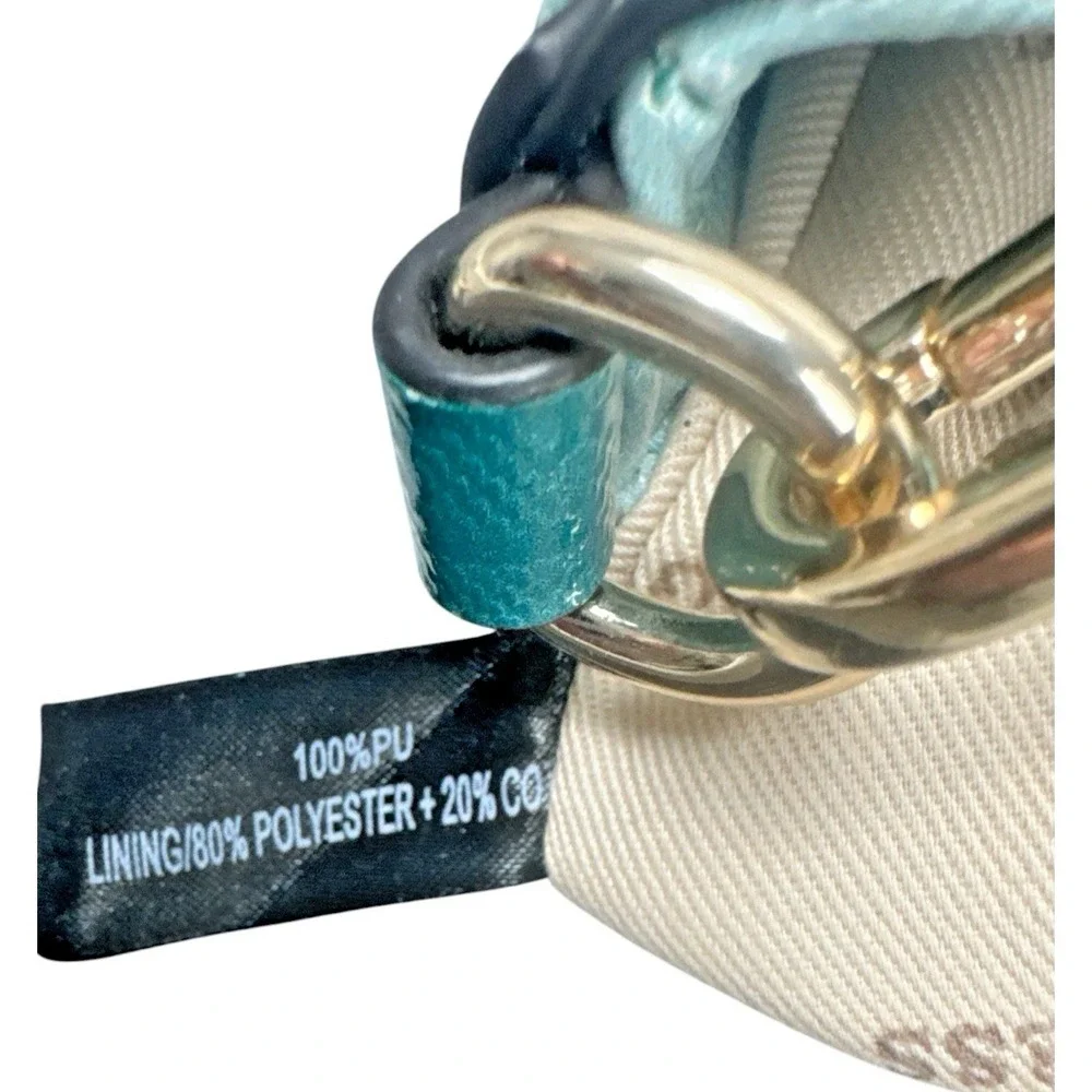 Guess Turquoise Mini Hobo Shoulder Bag – Textured Patent Look